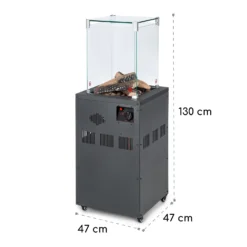 Flagranti Crystal View Gasheizstrahler 8kW Edelstahl -Deutschland Klarstein Verkaufs-Shop 10035094 yy 0009 logo Blumfeldt Flagranti Crystal View Gasheizer grau