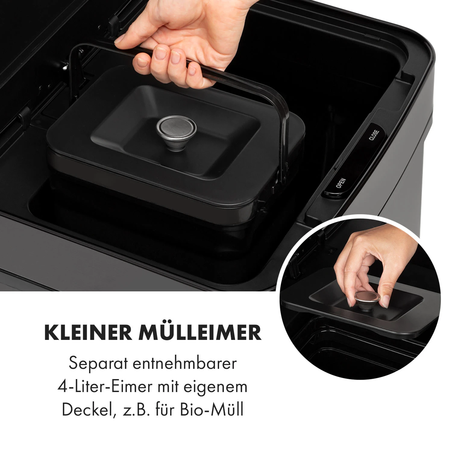 Touchless Black Stainless Steel Müllsammler Sensor 72L 4 Behälter ABS / PP / Edelstahl schwarz Touchless Black Stainless Steel Müllsammler Sensor 72L 4 Behälter ABS / PP / Edelstahl Schwarz -Deutschland Klarstein Verkaufs-Shop 10035097 de 0004 logo