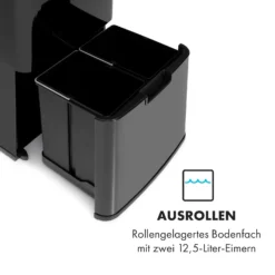 Touchless Black Stainless Steel Müllsammler Sensor 72L 4 Behälter ABS / PP / Edelstahl Schwarz 4 Touchless Black Stainless Steel Müllsammler Sensor 72L 4 Behälter ABS / PP / Edelstahl Schwarz -Deutschland Klarstein Verkaufs-Shop 10035097 de 0005 logo