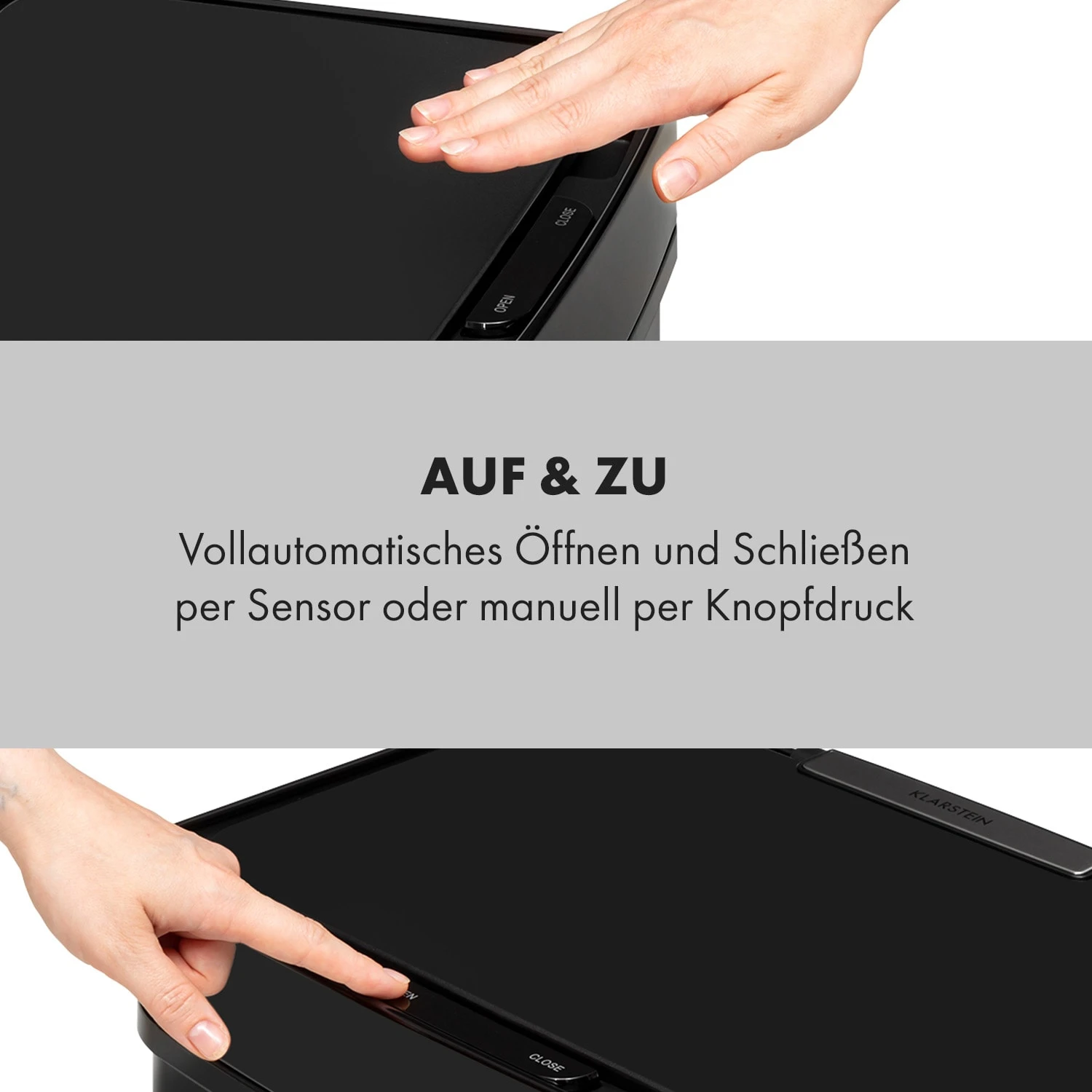 Touchless Black Stainless Steel Müllsammler Sensor 72L 4 Behälter ABS / PP / Edelstahl schwarz Touchless Black Stainless Steel Müllsammler Sensor 72L 4 Behälter ABS / PP / Edelstahl Schwarz -Deutschland Klarstein Verkaufs-Shop 10035097 de 0007 logo
