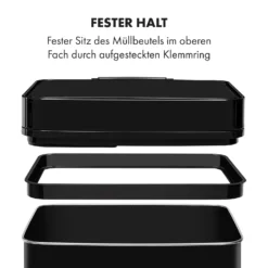Touchless Black Stainless Steel Müllsammler Sensor 72L 4 Behälter ABS / PP / Edelstahl Schwarz 8 Touchless Black Stainless Steel Müllsammler Sensor 72L 4 Behälter ABS / PP / Edelstahl Schwarz -Deutschland Klarstein Verkaufs-Shop 10035097 de 0009 logo