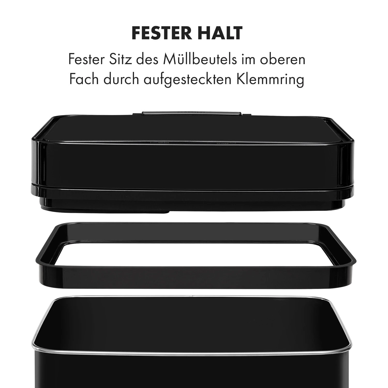 Touchless Black Stainless Steel Müllsammler Sensor 72L 4 Behälter ABS / PP / Edelstahl schwarz Touchless Black Stainless Steel Müllsammler Sensor 72L 4 Behälter ABS / PP / Edelstahl Schwarz -Deutschland Klarstein Verkaufs-Shop 10035097 de 0009 logo