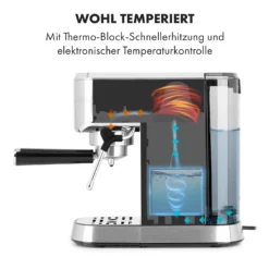 Futura Espressomaker 20 Bar 1450 Watt 20 Bar Wassertank: 1,25 Liter Rostfreier Edelstahl -Deutschland Klarstein Verkaufs-Shop 10035183 de 0003 logo