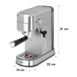 Futura Espressomaker 20 Bar 1450 Watt 20 Bar Wassertank: 1,25 Liter Rostfreier Edelstahl -Deutschland Klarstein Verkaufs-Shop 10035183 yy 0010 logo