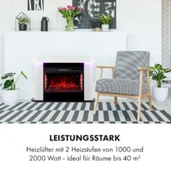 Aargau Smart Elektrischer Kamin 1000/2000W LED 18-27 °C Wochentimer -Deutschland Klarstein Verkaufs-Shop 10035204 de 0006 logo