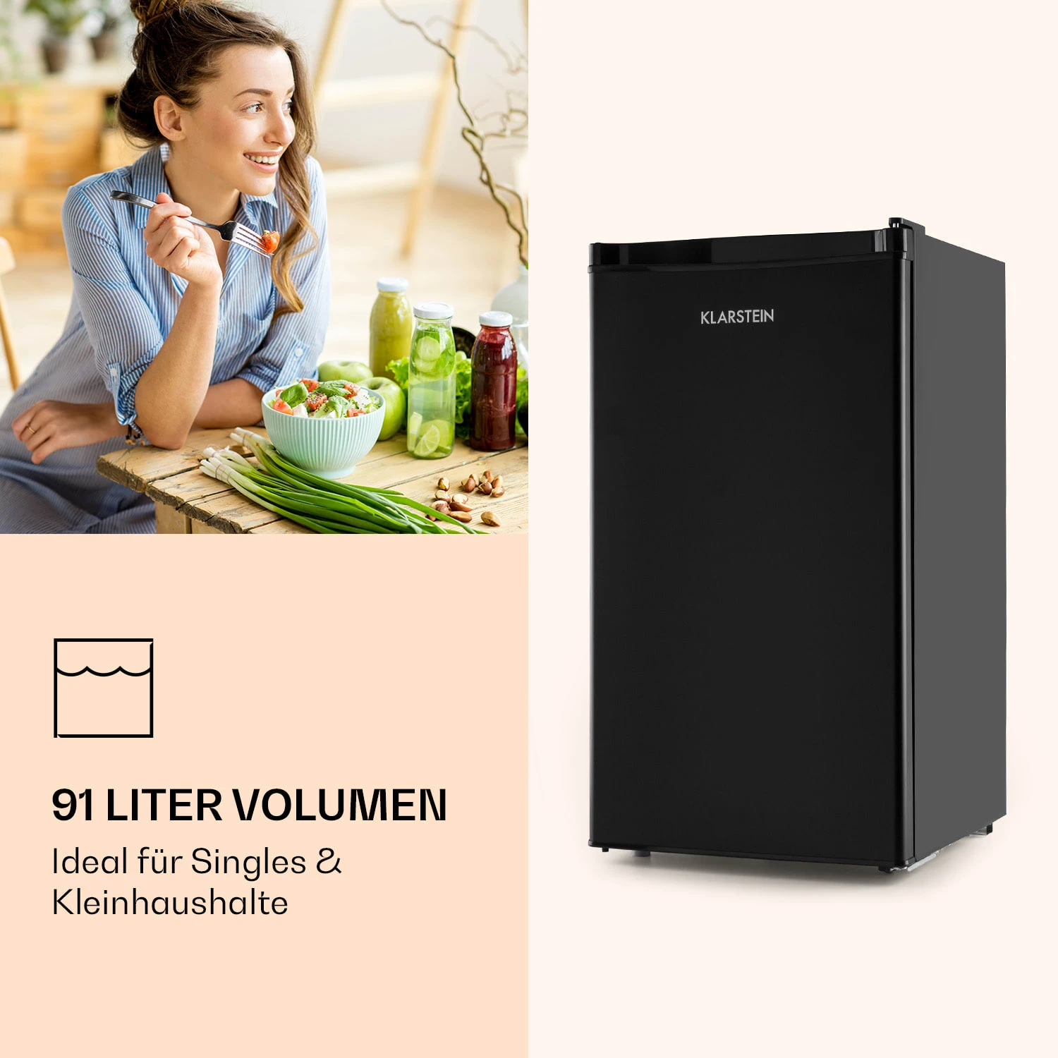 Obsidian Kühlschrank 90 Liter Gemüsefach Obsidian Kühlschrank 90 Liter Gemüsefach -Deutschland Klarstein Verkaufs-Shop 10035207 de 0004 logo