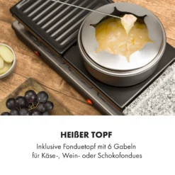 Fonduelette XL 3-in-1 Raclettegrill Fondue Naturstein 1650W 12 Pers -Deutschland Klarstein Verkaufs-Shop 10035220 de 0004 logo