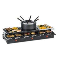 Fonduelette XL 3-in-1 Raclettegrill Fondue Naturstein 1650W 12 Pers