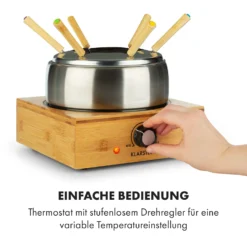 Bambus Fondue Edelstahl-Topf 800W -Deutschland Klarstein Verkaufs-Shop 10035221 de 0005 logo