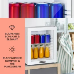 Brooklyn 24 Mini-Kühlschrank Glastür LED Ablage -Deutschland Klarstein Verkaufs-Shop 10035223 DE 0003 usp