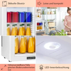 Brooklyn 24 Mini-Kühlschrank Glastür LED Ablage -Deutschland Klarstein Verkaufs-Shop 10035223 DE 0005 usp