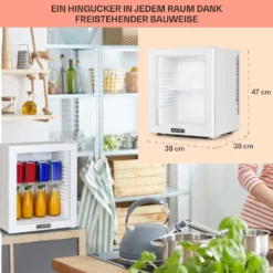 Brooklyn 24 Mini-Kühlschrank Glastür LED Ablage -Deutschland Klarstein Verkaufs-Shop 10035223 DE 0006 usp