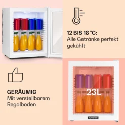 Brooklyn 24 Mini-Kühlschrank Glastür LED Ablage -Deutschland Klarstein Verkaufs-Shop 10035223 de 0004 usp