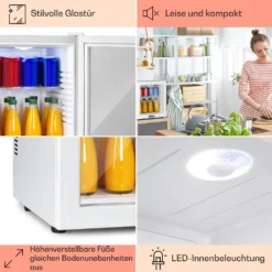 Brooklyn 32 Mini-Kühlschrank Glastür LED Ablage -Deutschland Klarstein Verkaufs-Shop 10035225 DE 0005 usp
