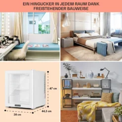 Brooklyn 32 Mini-Kühlschrank Glastür LED Ablage -Deutschland Klarstein Verkaufs-Shop 10035225 DE 0006 usp