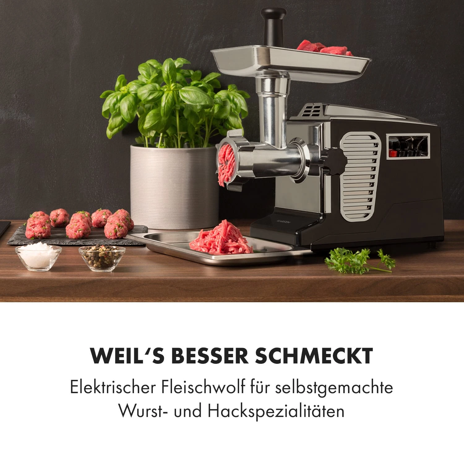 Kraftprotz elektrischer Fleischwolf 700 W Kupfermotor Hack Wurst Kebbe Edelstahl Kraftprotz Elektrischer Fleischwolf 700 W Kupfermotor Hack Wurst Kebbe Edelstahl -Deutschland Klarstein Verkaufs-Shop 10035233 de 0002 logo