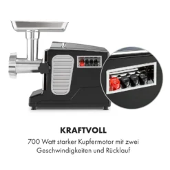 Kraftprotz Elektrischer Fleischwolf 700 W Kupfermotor Hack Wurst Kebbe Edelstahl 4 Kraftprotz Elektrischer Fleischwolf 700 W Kupfermotor Hack Wurst Kebbe Edelstahl -Deutschland Klarstein Verkaufs-Shop 10035233 de 0005 logo