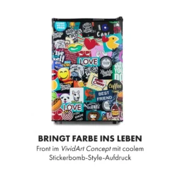 Cool Vibe 70+ Kühlschrank 72 Liter 2 Böden Stickerbomb-Style -Deutschland Klarstein Verkaufs-Shop 10035252 de 0003 logo