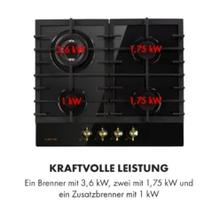 Victoria 4 Zonen Gaskochfeld 4-flammig Sabaf-Brenner Glaskeramik 6 Victoria 4 Zonen Gaskochfeld 4-flammig Sabaf-Brenner Glaskeramik -Deutschland Klarstein Verkaufs-Shop 10035271 de 0007 logo