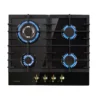 Victoria 4 Zonen Gaskochfeld 4-flammig Sabaf-Brenner Glaskeramik