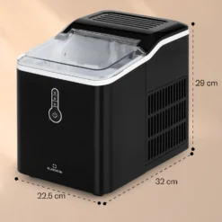 Chillout Eiswürfelmaschine Bulleteis 12kg/24h Wassertank: 1,5 L -Deutschland Klarstein Verkaufs-Shop 10035320 yy 0011 dimensions