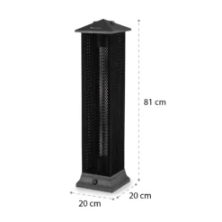 Heat Tower Infrarot-Heizstrahler 1500W Carbon-Heizelement IP55 -Deutschland Klarstein Verkaufs-Shop 10035348 yy 0007 logo blumfeldt Heat Tower Infrarot Heizstrahler schwarz