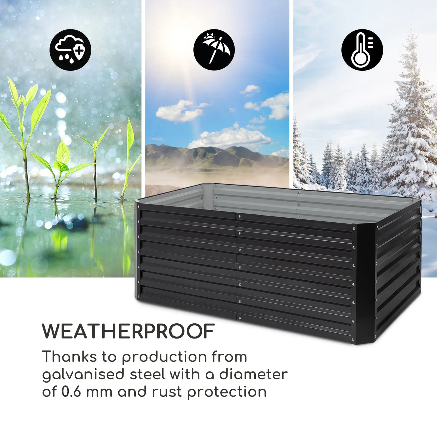 High Grow Straight Hochbeet 200x60x100cm 1200l Stahl High Grow Straight Hochbeet 200x60x100cm 1200l Stahl -Deutschland Klarstein Verkaufs-Shop