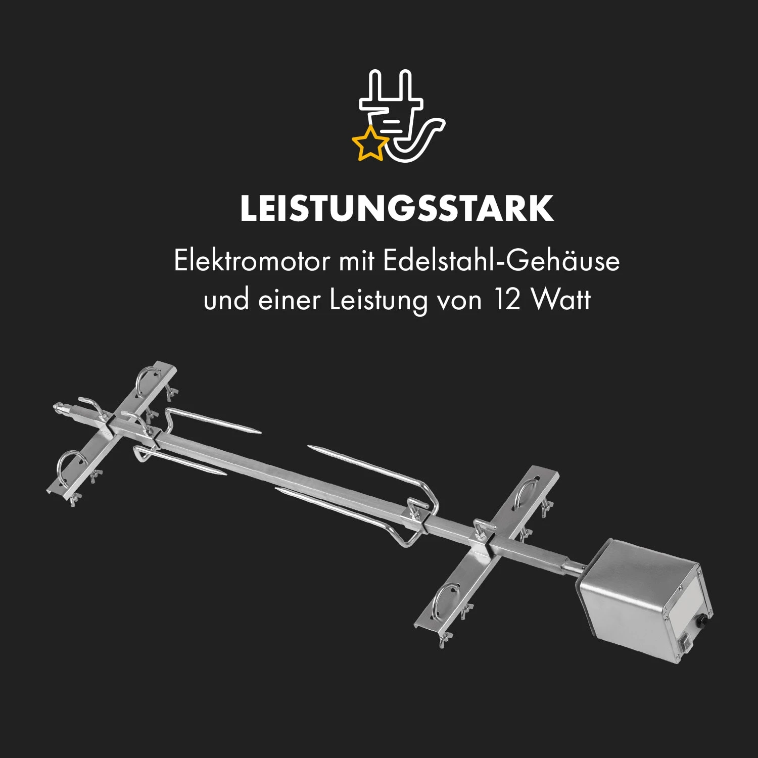 Sauenland Survivor Spanferkelgrill Drehspieß 12W 70kg max. Edelstahl Sauenland Survivor Spanferkelgrill Drehspieß 12W 70kg Max. Edelstahl -Deutschland Klarstein Verkaufs-Shop 10035372 de 0006 logo