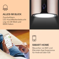 Skyfall Smart Inselabzugshaube Ø45cm Umluft 402m³/h LED -Deutschland Klarstein Verkaufs-Shop 10035378 de 0003 logo