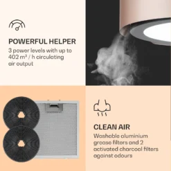 Skyfall Smart Inselabzugshaube Ø45cm Umluft 402m³/h LED -Deutschland Klarstein Verkaufs-Shop 10035378 uk 0005 logo