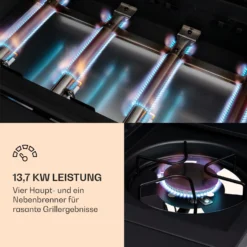Valdosta 4.1 Gasgrill 4 X 2,8 KW + 2,5 KW Brenner Edelstahl Mobil -Deutschland Klarstein Verkaufs-Shop 10035415 de 0004 logo
