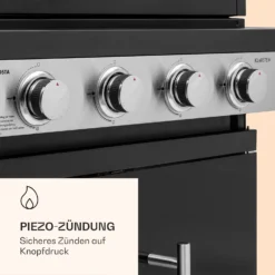 Valdosta 4.1 Gasgrill 4 X 2,8 KW + 2,5 KW Brenner Edelstahl Mobil -Deutschland Klarstein Verkaufs-Shop 10035415 de 0006 logo