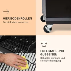 Valdosta 4.1 Gasgrill 4 X 2,8 KW + 2,5 KW Brenner Edelstahl Mobil -Deutschland Klarstein Verkaufs-Shop 10035415 de 0007 logo