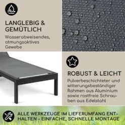 Lucca Lounger Liegestuhl Polyester Aluminium 4-Stufen -Deutschland Klarstein Verkaufs-Shop 10035443 de 0003 usp