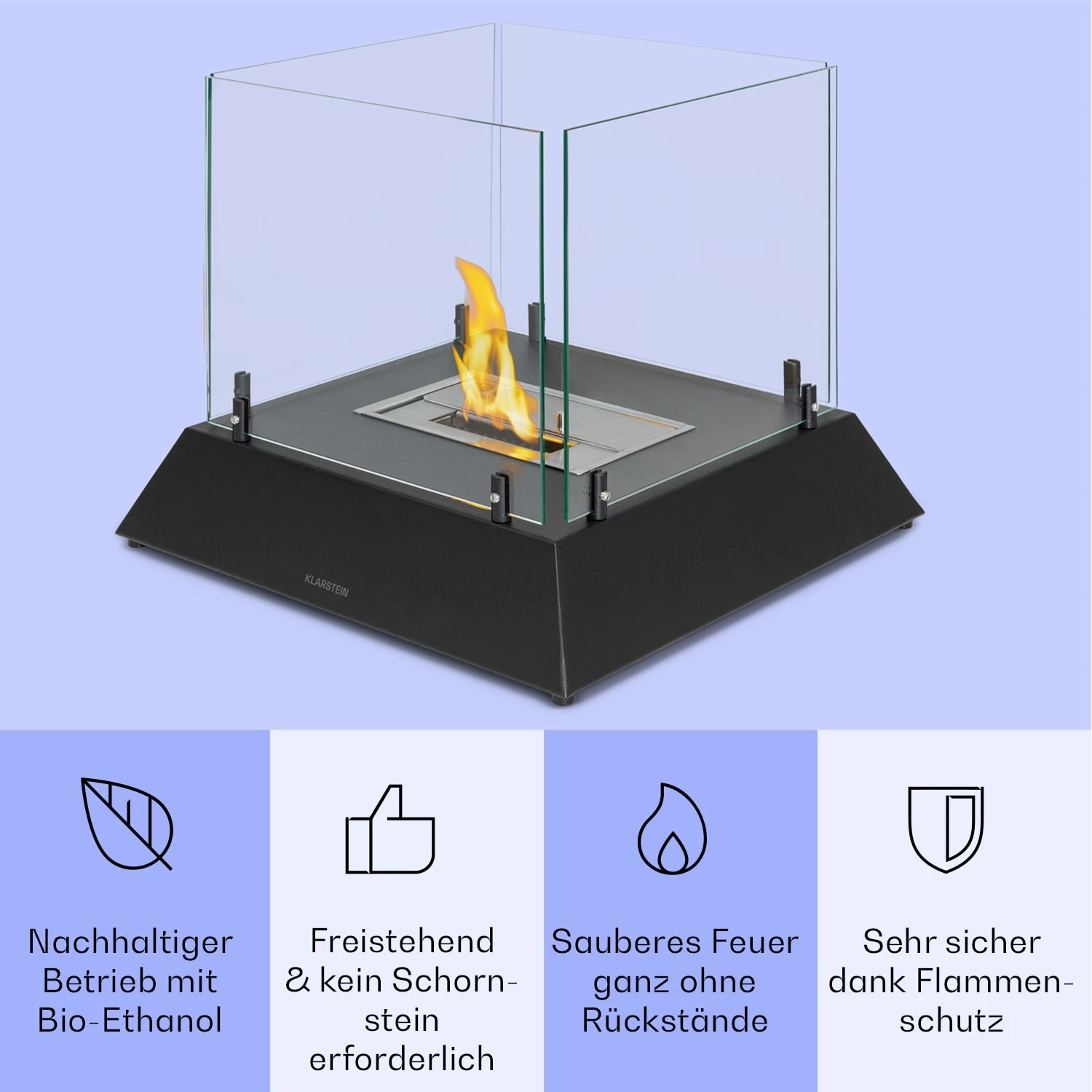 Phantasma Cubo Ethanol-Kamin rauch- & geruchlos Edelstahl-Brenner Sicherheitsglas Phantasma Cubo Ethanol-Kamin Rauch- & Geruchlos Edelstahl-Brenner Sicherheitsglas -Deutschland Klarstein Verkaufs-Shop 10035458 de 0003 usp
