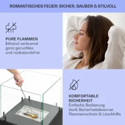 Phantasma Cubo Ethanol-Kamin Rauch- & Geruchlos Edelstahl-Brenner Sicherheitsglas 5 Phantasma Cubo Ethanol-Kamin Rauch- & Geruchlos Edelstahl-Brenner Sicherheitsglas -Deutschland Klarstein Verkaufs-Shop 10035458 de 0006 usp