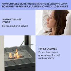 Phantasma Pinar Ethanol-Kamin Rauch- & Geruchlos Bio-Ethanol -Deutschland Klarstein Verkaufs-Shop 10035459 de 0006 usp