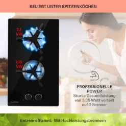 Trifecta Domino Gaskochfeld 2-flammig Triangle-Brenner Glaskeramik -Deutschland Klarstein Verkaufs-Shop 10035468 de 0003 usp