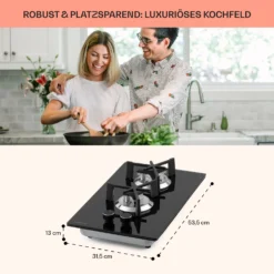 Trifecta Domino Gaskochfeld 2-flammig Triangle-Brenner Glaskeramik -Deutschland Klarstein Verkaufs-Shop 10035468 de 0006 usp