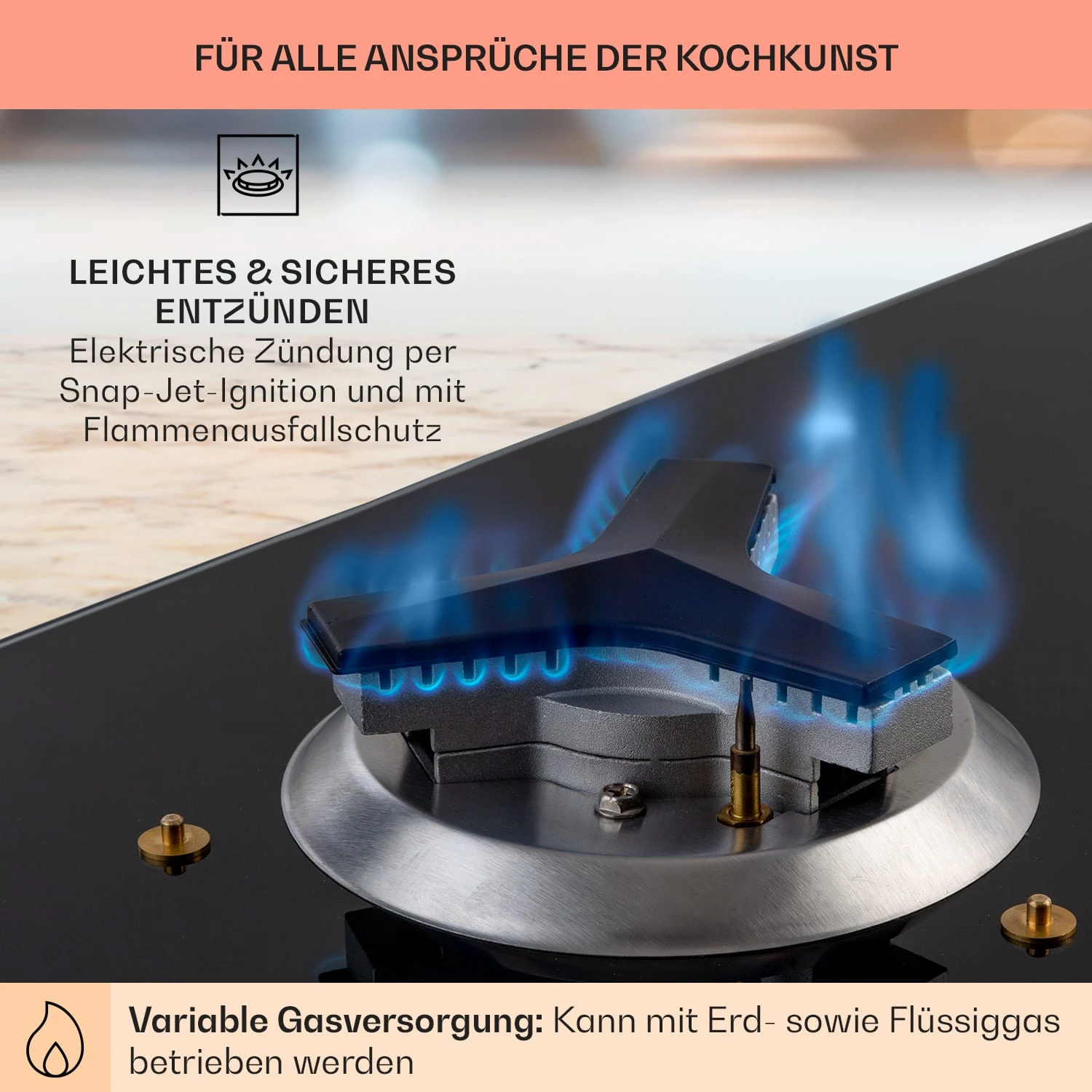 Trifecta 4 Gaskochfeld 4-flammig Triangle-Brenner Glaskeramik Trifecta 4 Gaskochfeld 4-flammig Triangle-Brenner Glaskeramik -Deutschland Klarstein Verkaufs-Shop 10035469 de 0005 usp