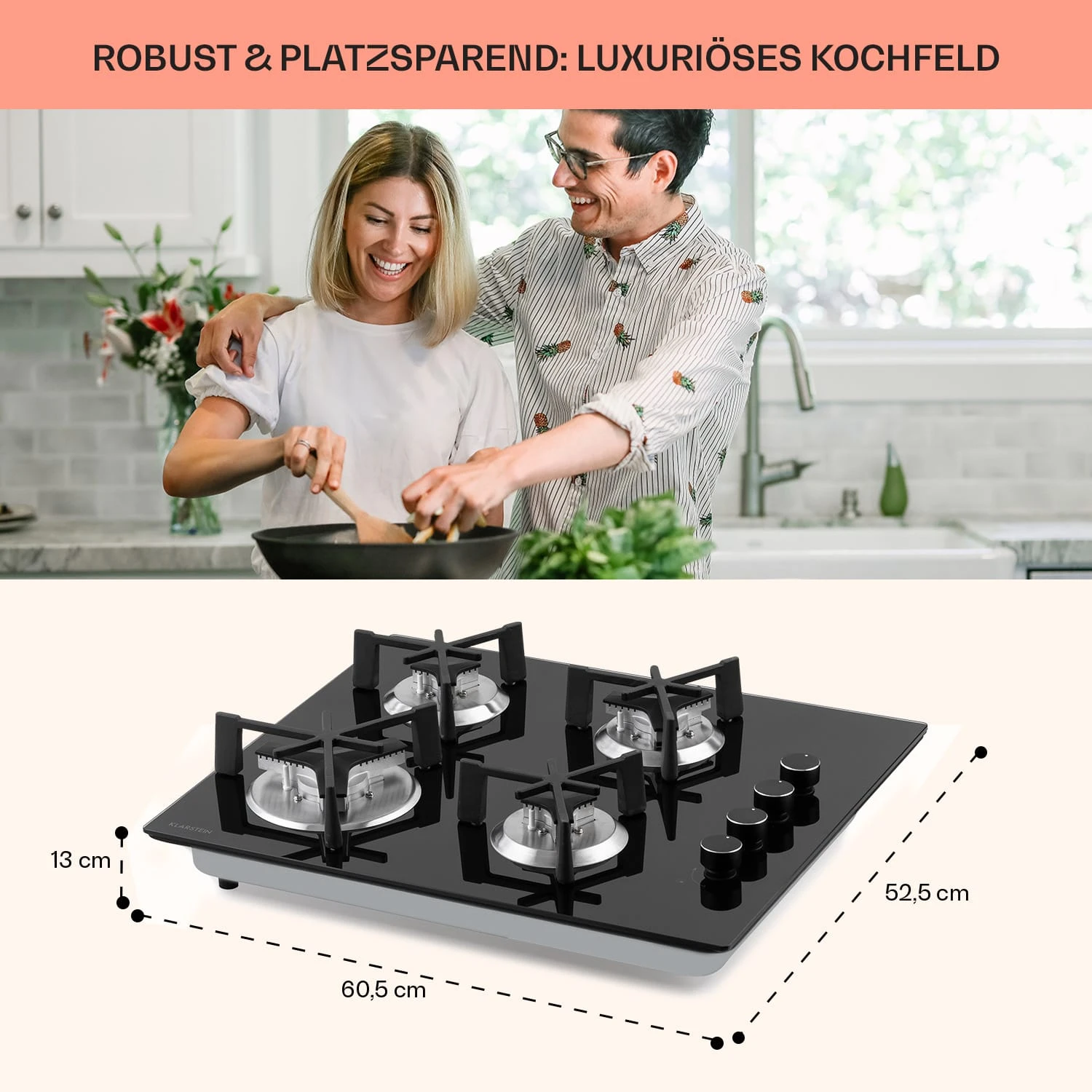 Trifecta 4 Gaskochfeld 4-flammig Triangle-Brenner Glaskeramik Trifecta 4 Gaskochfeld 4-flammig Triangle-Brenner Glaskeramik -Deutschland Klarstein Verkaufs-Shop 10035469 de 0006 usp