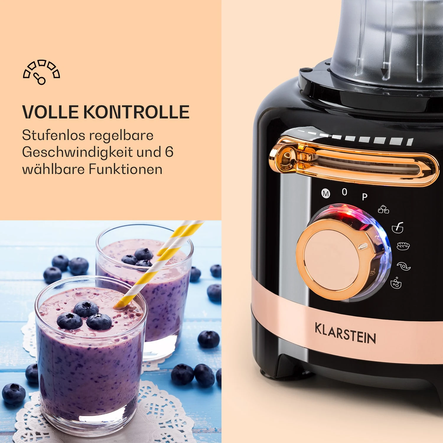 Luca Multifunktionsmixer 1000 W 3 L stufenlose Geschwindigkeit 6 Modi Luca Multifunktionsmixer 1000 W 3 L Stufenlose Geschwindigkeit 6 Modi -Deutschland Klarstein Verkaufs-Shop 10035487 de 0006 logo