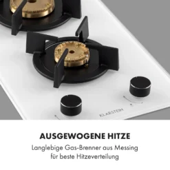 Goldflame Domino Gaskochfeld 2-flammig Messing-Brenner Glaskeramik 2 Goldflame Domino Gaskochfeld 2-flammig Messing-Brenner Glaskeramik -Deutschland Klarstein Verkaufs-Shop 10035498 de 0003 logo