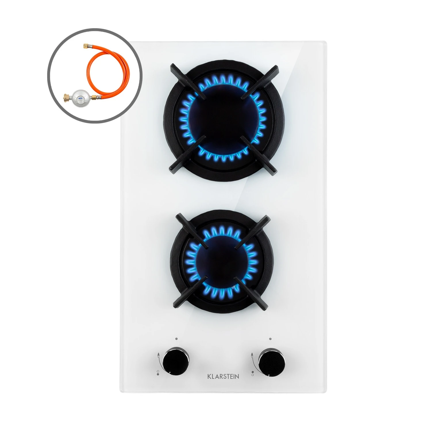 Goldflame Domino Gaskochfeld 2-flammig Messing-Brenner Glaskeramik Goldflame Domino Gaskochfeld 2-flammig Messing-Brenner Glaskeramik -Deutschland Klarstein Verkaufs-Shop 10035498 yy 0001 titel Klarstein Goldflame Domino Gasherd weiss