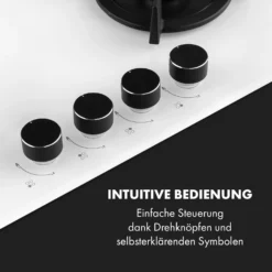 Goldflame 4 Gaskochfeld 4-flammig Messing-Brenner Glaskeramik -Deutschland Klarstein Verkaufs-Shop 10035499 de 0004 logo