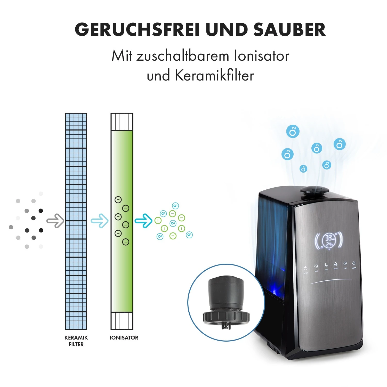 VapoAir Opal Smart Luftbefeuchter App-Steuerung LED-Screen Fernbedienung VapoAir Opal Smart Luftbefeuchter App-Steuerung LED-Screen Fernbedienung -Deutschland Klarstein Verkaufs-Shop 10035507 de 0007 logo
