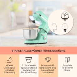 Bella Elegance Küchenmaschine 2000W 2,7PS 5,2 Ltr Edelstahl BPA-frei -Deutschland Klarstein Verkaufs-Shop 10035520 de 0003 usp