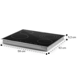 Virtuosa 4 Prime Einbaukochfeld 4 Zonen 6500W Glaskeramik Edelstahlrahmen -Deutschland Klarstein Verkaufs-Shop 10035551 yy 0011 dimensions