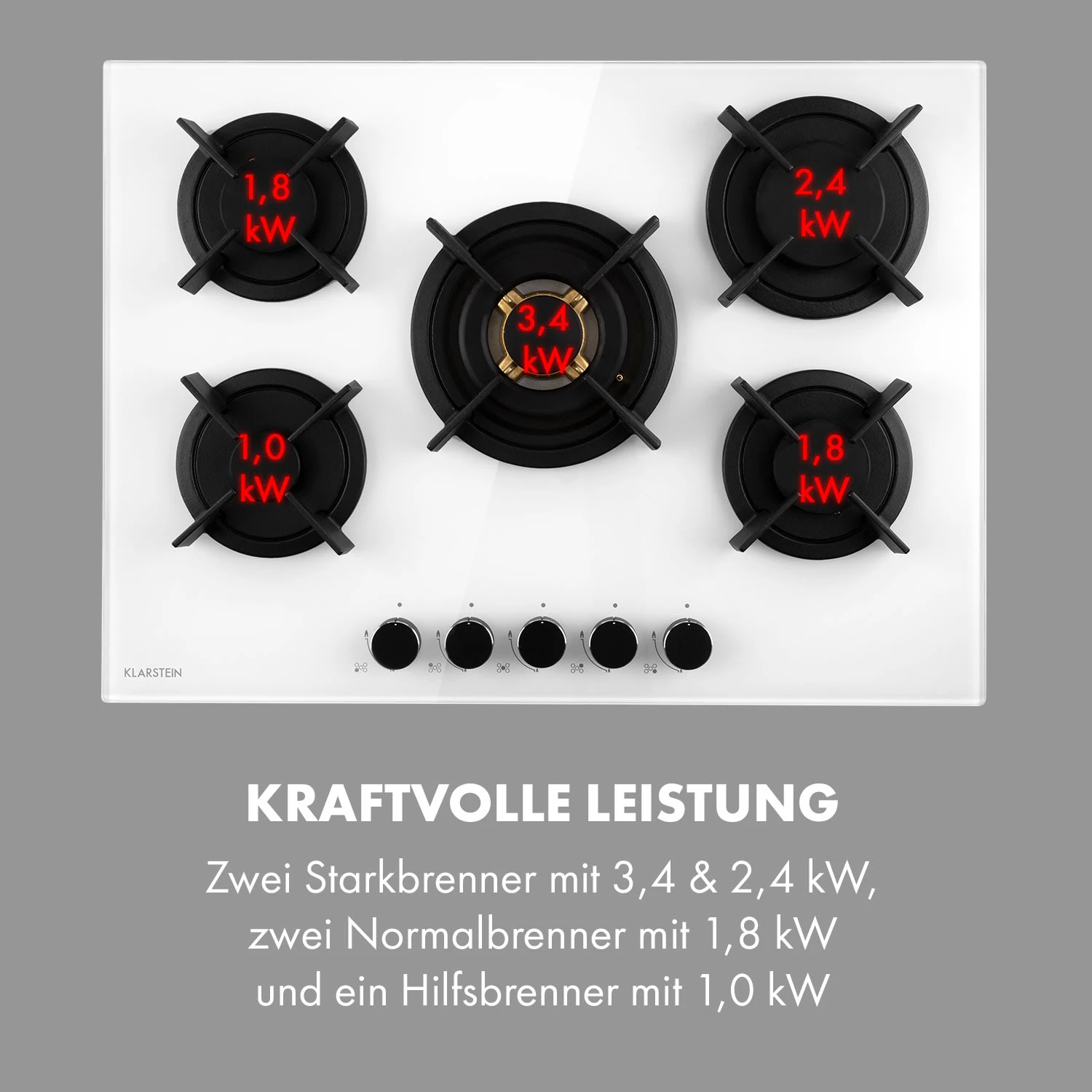 Goldflame 5 Gaskochfeld 5-flammig Messing-Brenner Glaskeramik Goldflame 5 Gaskochfeld 5-flammig Messing-Brenner Glaskeramik -Deutschland Klarstein Verkaufs-Shop 10035615 de 0006 logo