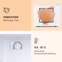 Pretty Cool Make-Up-Kühlschrank Apricot 17 Liter 50 Watt 1 Boden -Deutschland Klarstein Verkaufs-Shop 10035625 de 0005 logo